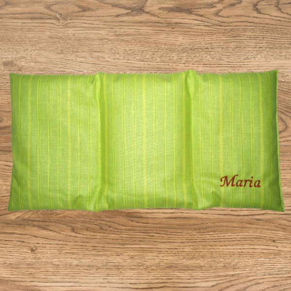 Körnerkissen bestickt mit Wunschname -personalisiert- Größe M mit 3 Kammern